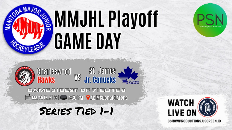 Watch Live - Game 3 Charleswood Hawks at St. James Jr. Canucks