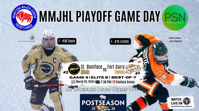 Watch Live - Game 4 St. Boniface Riels at Ft. Garry / Ft. Rouge Twins