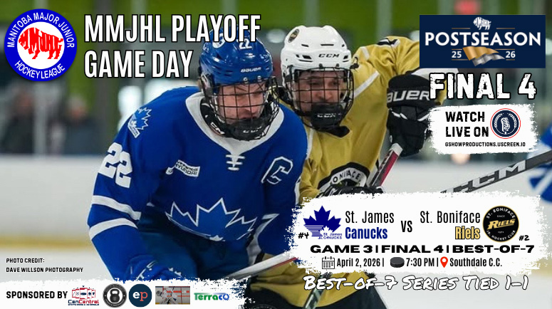 Watch Live, Game 3 - St. James Jr. Canucks at St. Boniface Riels