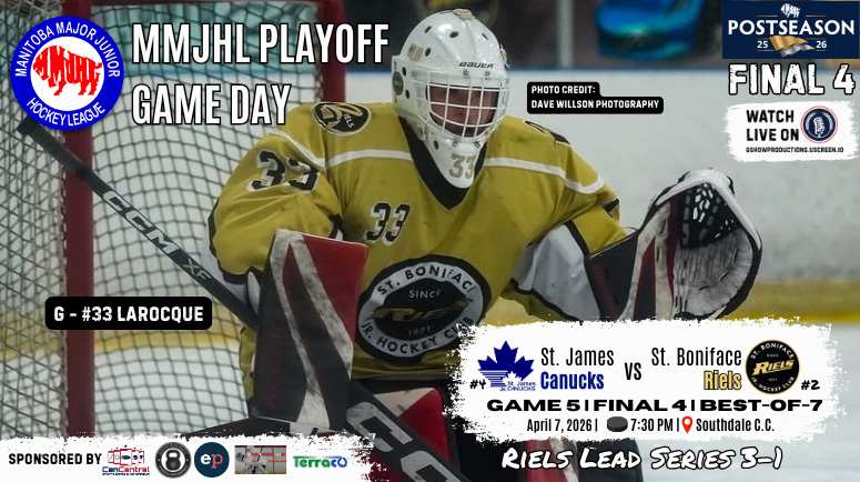 Watch Live, Game 5 - St. James Jr. Canucks at St. Boniface Riels